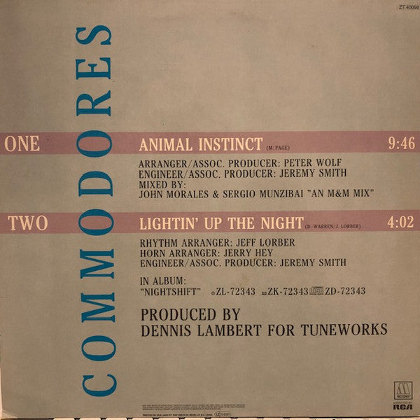 Commodores : Animal Instinct (12", Maxi)