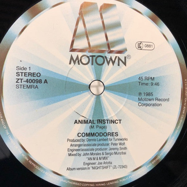 Commodores : Animal Instinct (12", Maxi)