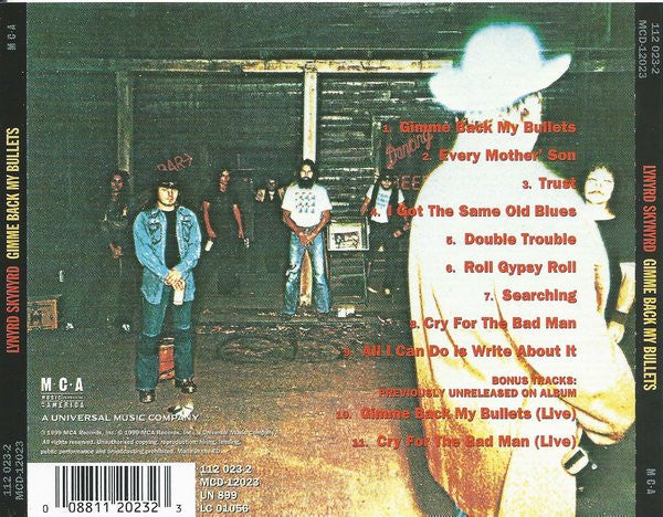 Lynyrd Skynyrd : Gimme Back My Bullets (CD, Album, RE, RM, M &)