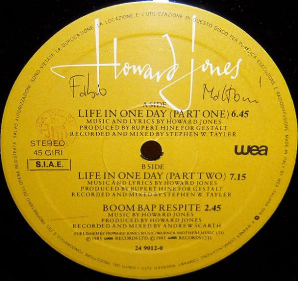 Howard Jones : Life In One Day (12")
