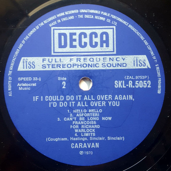 Caravan : If I Could Do It All Over Again, I'd Do It All Over You (LP, Album, RP)