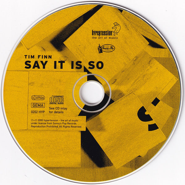 Tim Finn : Say It Is So (CD, Album)