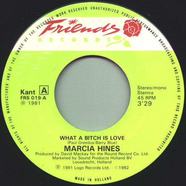 Marcia Hines : What A Bitch Is Love (7")