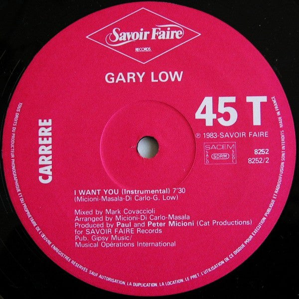 Gary Low : I Want You (12", Maxi)