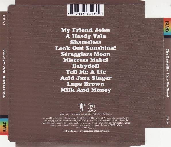 The Fratellis : Here We Stand (CD, Album, Sup)
