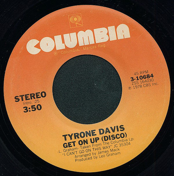 Tyrone Davis : Get On Up (Disco) / It's You, It's You (7")