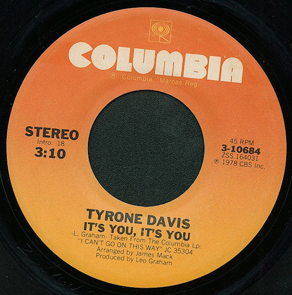 Tyrone Davis : Get On Up (Disco) / It's You, It's You (7")