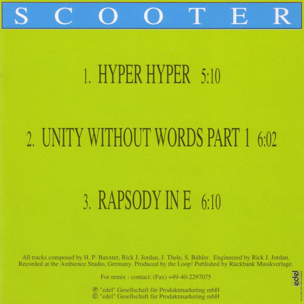 Scooter : Hyper Hyper (CD, Maxi)