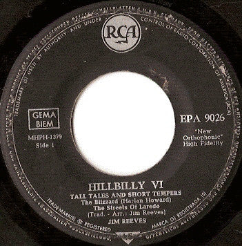 Jim Reeves : Tall Tales And Short Tempers (7", EP)