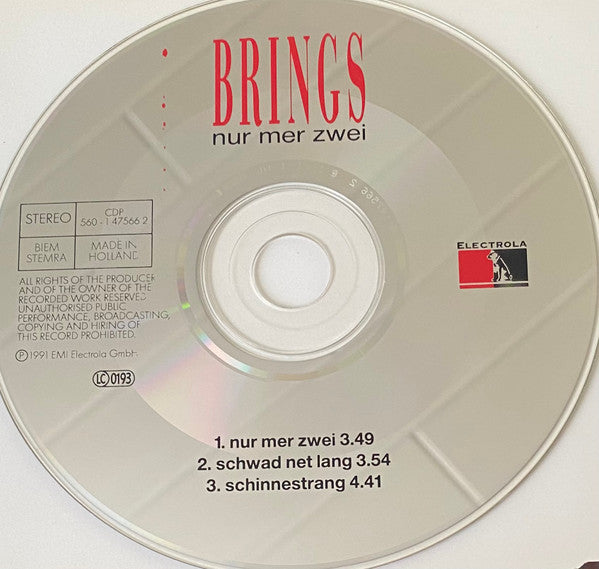 Brings : Nur Mer Zwei (CD, Maxi)