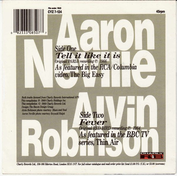 Aaron Neville / Alvin Robinson : Tell It Like It Is / Fever (7")