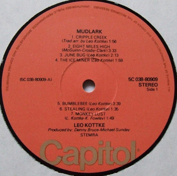 Leo Kottke : Mudlark (LP, Album, RE)