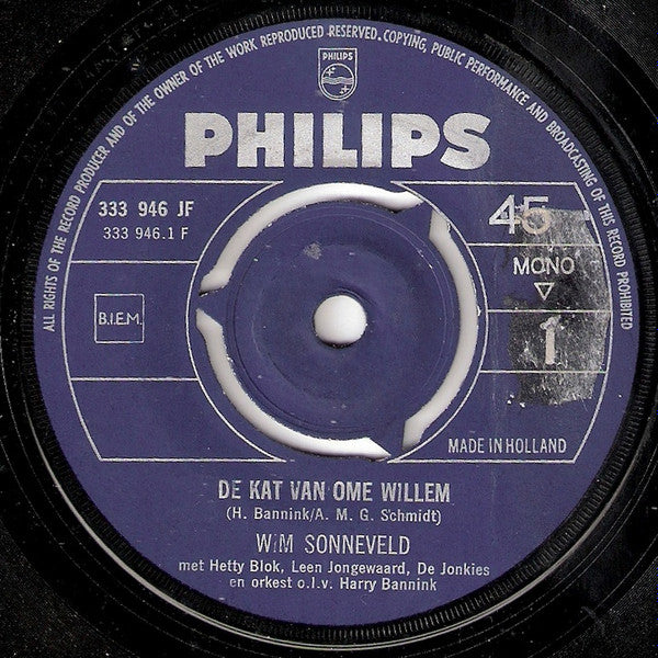 Wim Sonneveld : De Kat Van Ome Willem / Op De Step (7", Single, Mono)