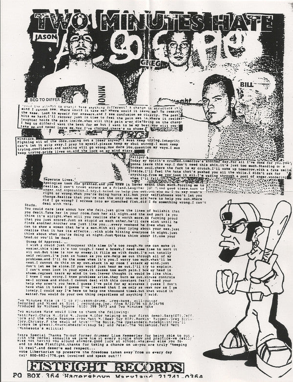 Two Minutes Hate : Fighting All The Odds (7")