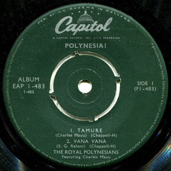 The Royal Polynesians Featuring Charles Mauu : Polynesia! - Native Songs And Dances From The South Seas - Part 1 (7", EP, Pus)