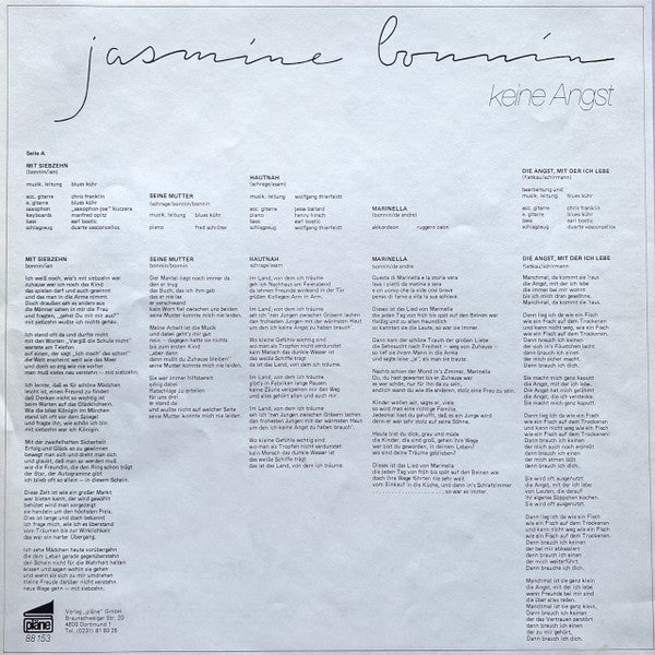 Jasmine Bonnin : Keine Angst (LP, Album)
