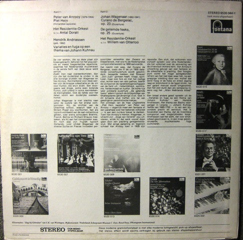 Residentie Orkest : Piet Hein Rapsodie - Kuhnau Variaties - Cyrano De Bergerac / De Getemde Feeks (Ouvertures) (LP)