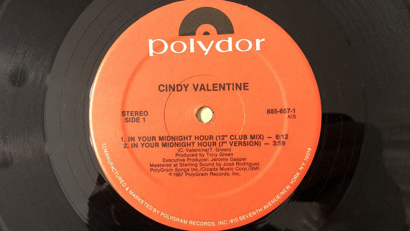 Cindy Valentine : In Your Midnight Hour (12")