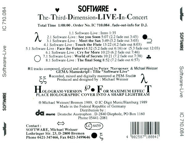 Software : The-Third-Dimension-Live-In-Concert (CD, Album, Ltd, Hol)