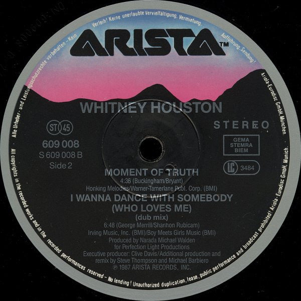 Whitney Houston : I Wanna Dance With Somebody (Who Loves Me) (12", Maxi, Single)