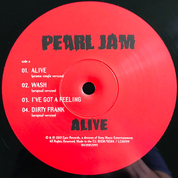 Pearl Jam : Alive (12", S/Sided, RSD, Etch)
