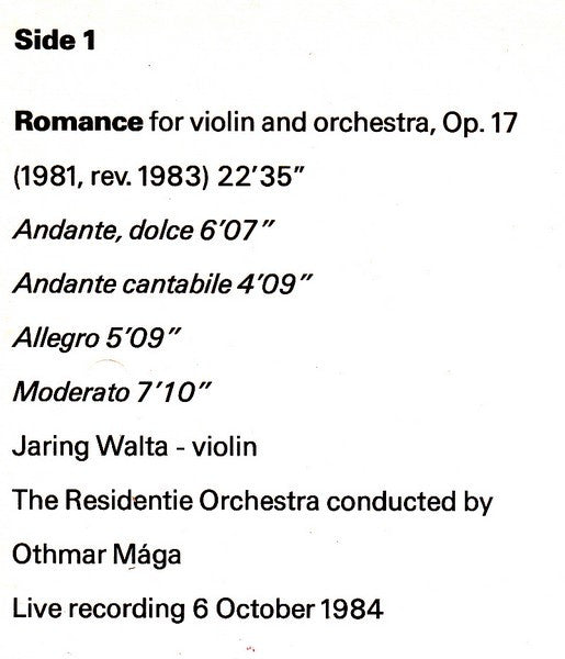 Peter-Jan Wagemans : Romance - Muziek 1 - Octet (LP)