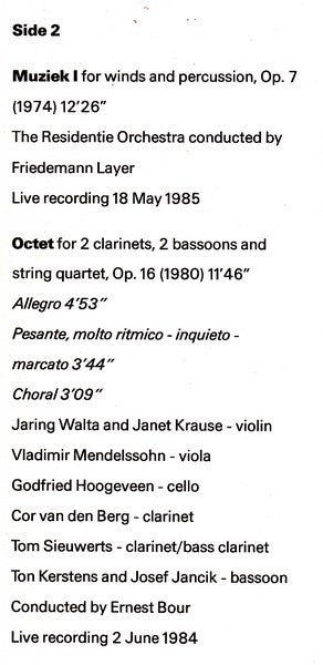 Peter-Jan Wagemans : Romance - Muziek 1 - Octet (LP)