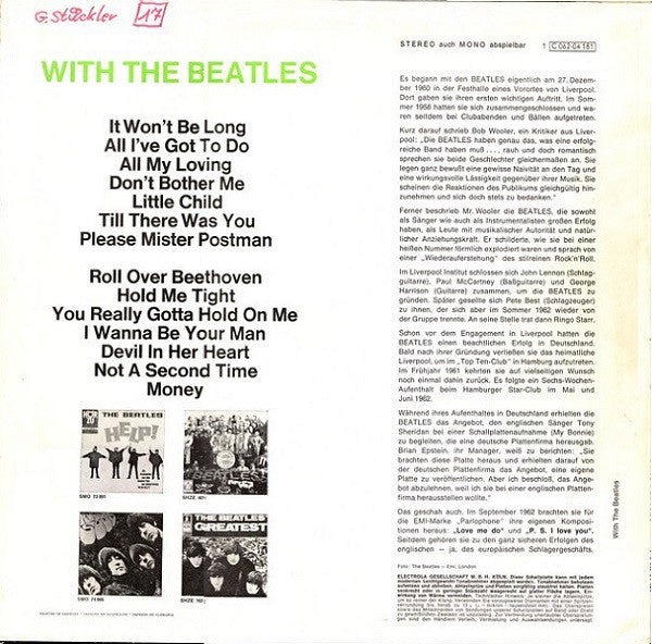 The Beatles : With The Beatles (LP, Album, RE)