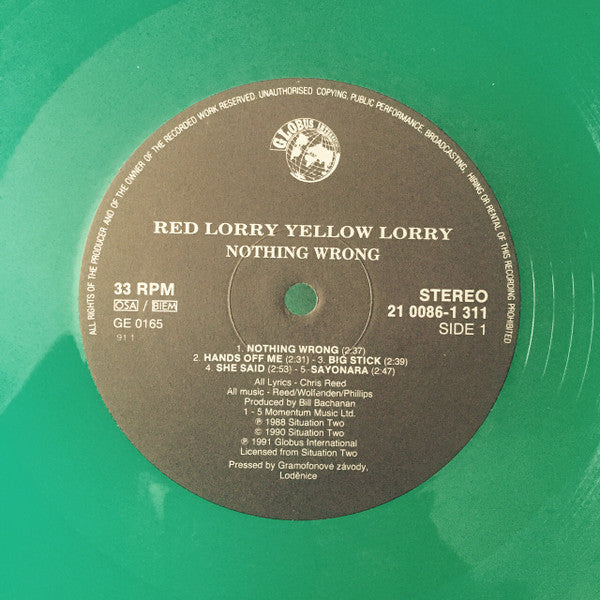 Red Lorry Yellow Lorry : Nothing Wrong (LP, Album, RE, Gre)