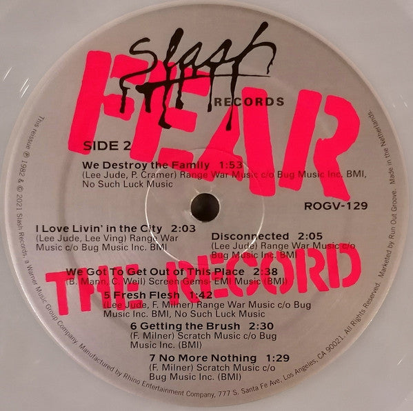 Fear (3) : The Record (LP, Album, RSD, RE, Whi + 7", Single, RE, Red)