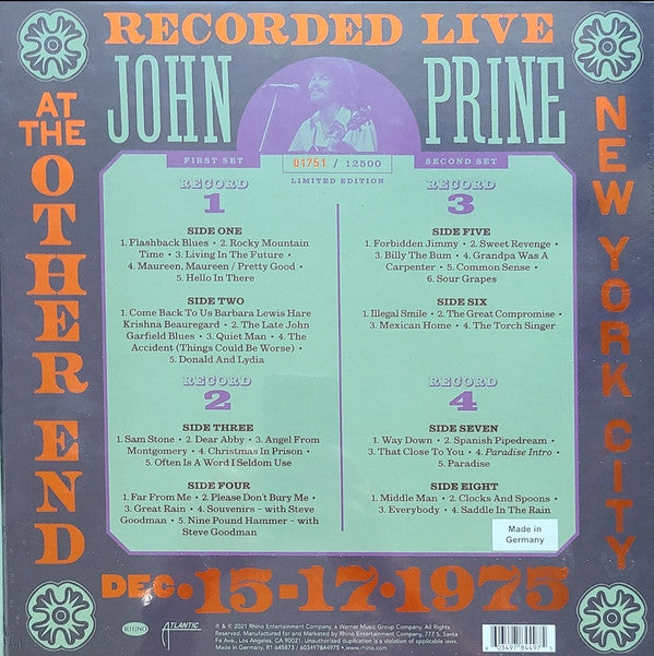 John Prine : Live At The Other End Dec. 1975 (4xLP, 180 + Box, Album, RSD, Ltd, Num)