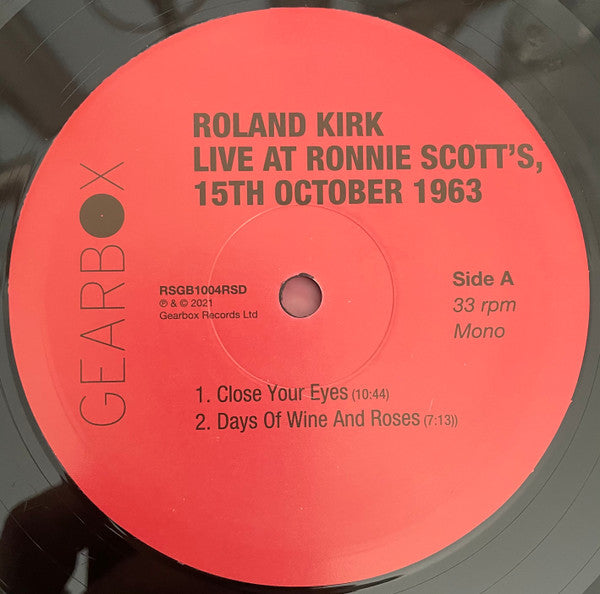 Roland Kirk : Live At Ronnie Scott's (1963) (LP, Album, RSD, Mono)