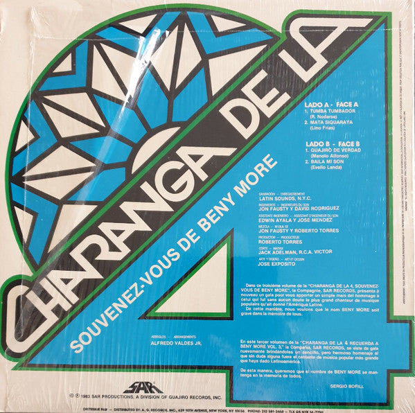 Charanga De La 4 : Recuerda A Beny Moré Vol. 3 (LP, Album)
