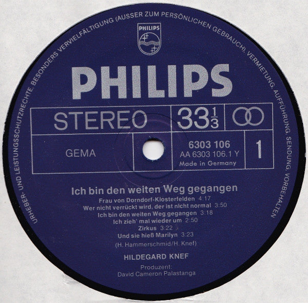 Hildegard Knef : Ich Bin Den Weiten Weg Gegangen (LP, Album)
