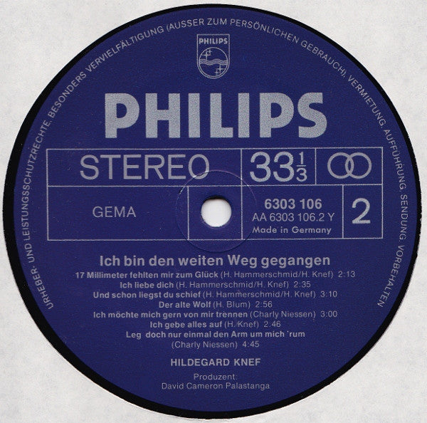 Hildegard Knef : Ich Bin Den Weiten Weg Gegangen (LP, Album)
