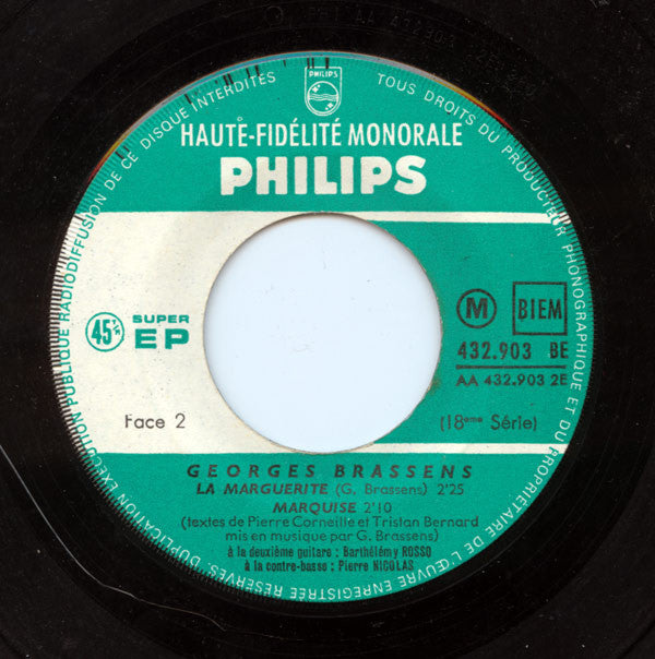 Georges Brassens : 18e Série (7", EP, Mono, RE)