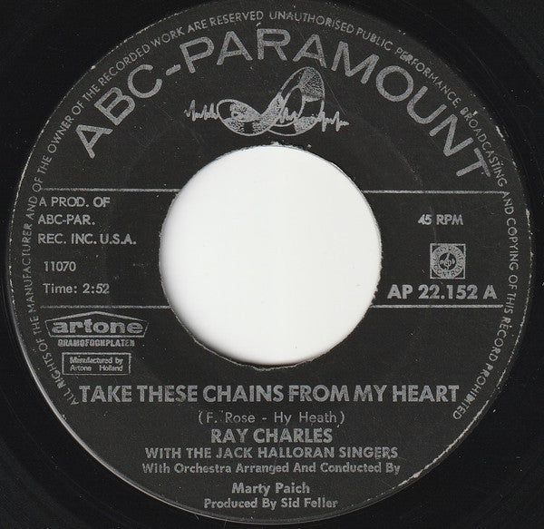 Ray Charles : Take These Chains From My Heart (7")