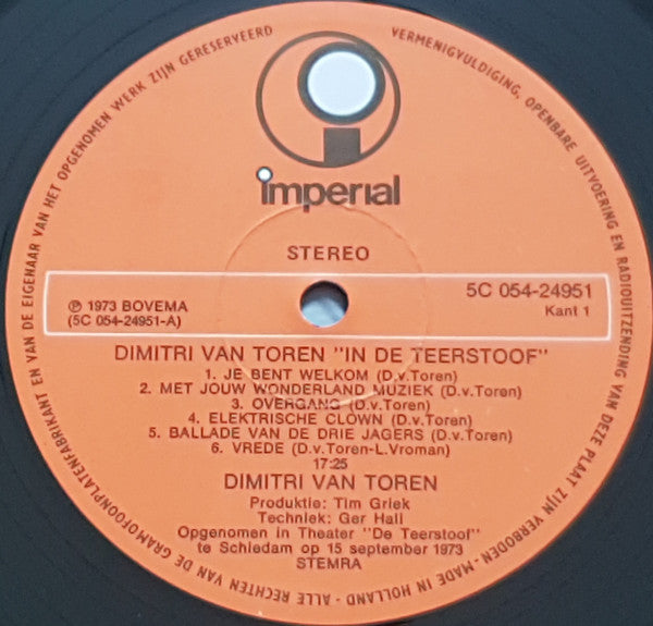 Dimitri van Toren : In De Teerstoof (LP, Album)