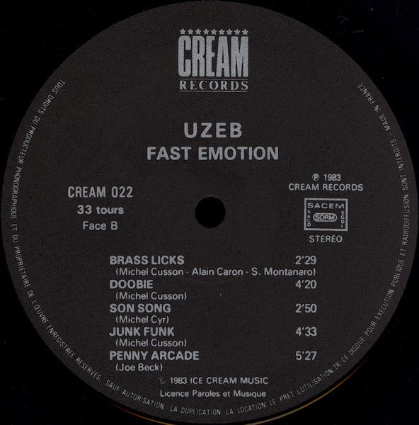 UZEB : Fast Emotion (LP, Album)