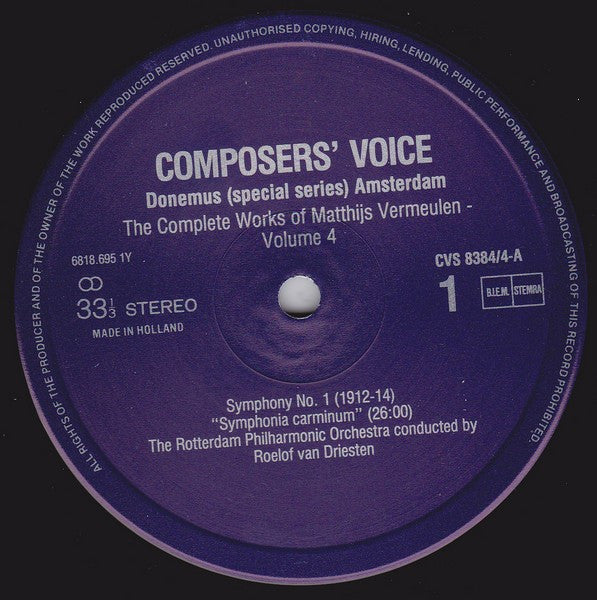 Matthijs Vermeulen : The Complete Works Of Matthijs Vermeulen - Volume IV (2xLP)