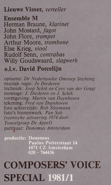 Theo Loevendie, Lieuwe Visser, Ensemble M o.l.v. David Porcelijn : De Nachtegaal (LP, Ltd)