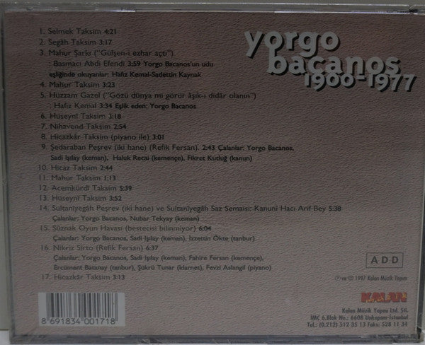 Yorgo Bacanos : 1900-1977 (CD, Comp)