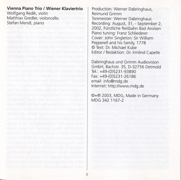 Franz Schubert, Vienna Piano Trio : Complete Piano Trios Vol. 2 (CD)