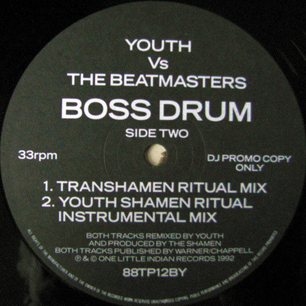 The Shamen : Boss Drum (The Beatmasters Vs Youth) (12", Promo)