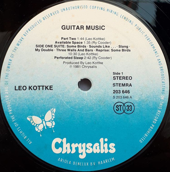 Leo Kottke : Guitar Music (LP, Album)