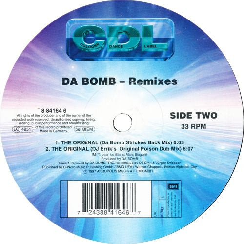 Da Bomb : The Original (Remixes) (12")
