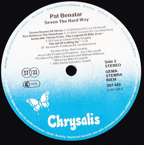 Pat Benatar : Seven The Hard Way (LP, Album)