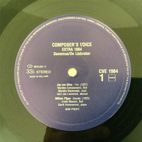 Jan Van Gilse, Willem Pijper, Rudolf Escher, Jean Lambrechts, Maarten Bon : Nederlandse Fluitmuziek Uit De Twintiger En Zestiger Jaren (LP)
