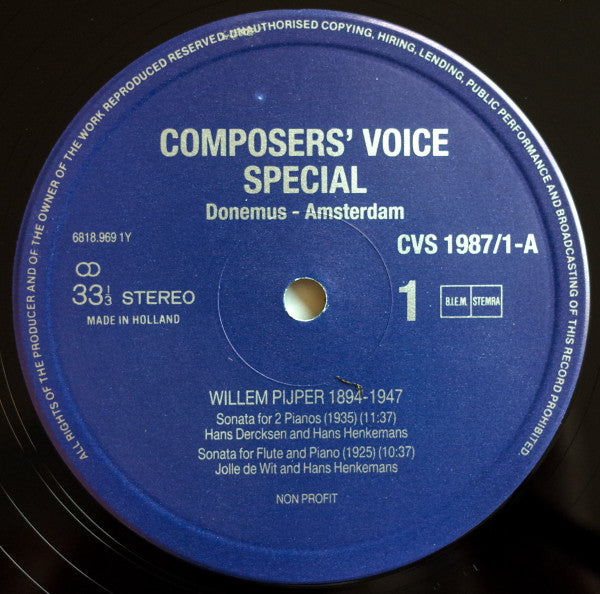 Willem Pijper : Historic Recordings (2xLP, Comp)