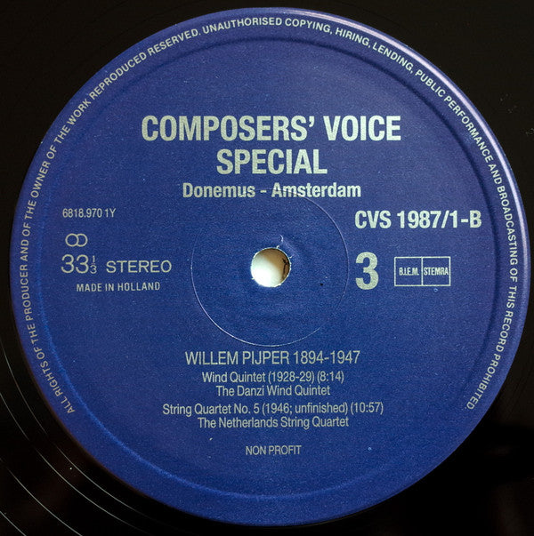 Willem Pijper : Historic Recordings (2xLP, Comp)